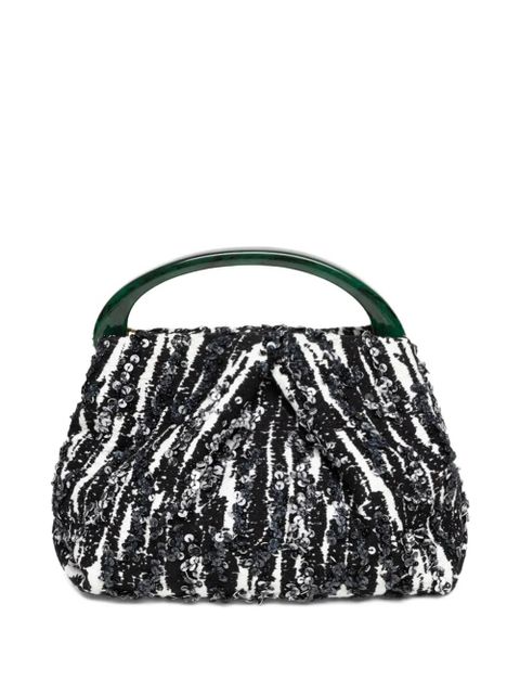 DRIES VAN NOTEN pleated sequin mini bag - Black
