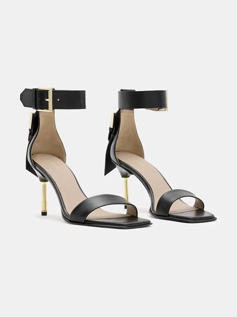 AllSaints sandały skórzane Noir Mid Sandal - zdjęcie produktu nr 1