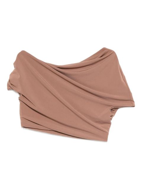 Paris Georgia Ida draped short-sleeve top - Neutrals - zdjęcie produktu nr 1
