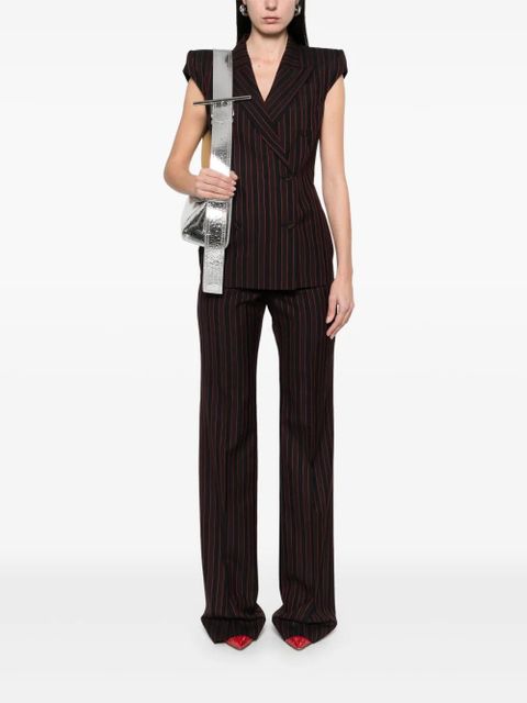 Alexander McQueen pinstriped sleeveless blazer - Black - zdjęcie produktu nr 2