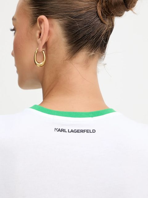 Karl Lagerfeld t-shirt bawełniany IKON damski kolor biały B1W17040