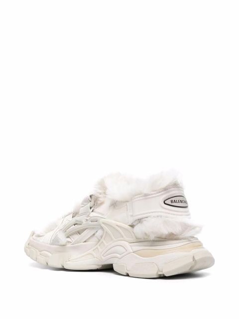 Balenciaga faux-fur Track sandals - Neutrals