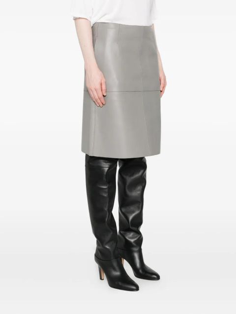 TOTEME paneled leather skirt - Grey