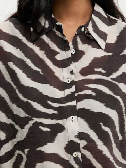 Answear.LAB koszula damska kolor brązowy relaxed z kołnierzykiem klasycznym