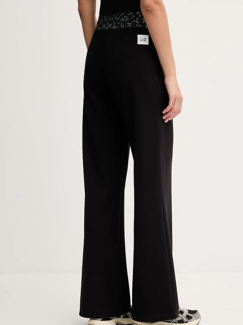 EA7 Emporio Armani spodnie dresowe damskie kolor czarny gładkie AF18880.7W000667