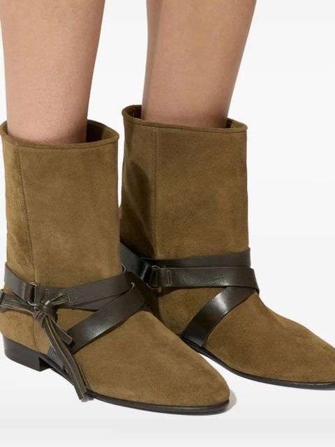 ISABEL MARANT Rejen strap boots - Brown