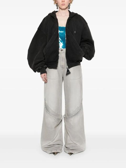 The Attico high-rise wide-leg jeans - Grey - zdjęcie produktu nr 2