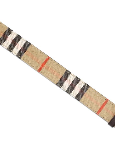Burberry check oval-buckle belt - Neutrals