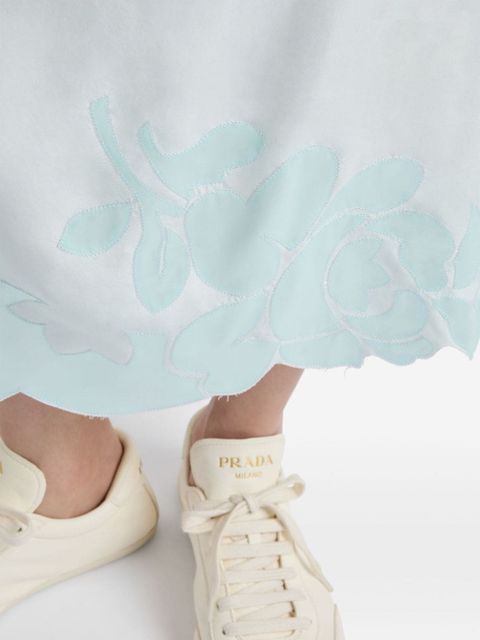 Prada embroidered habutai silk midi skirt - Green