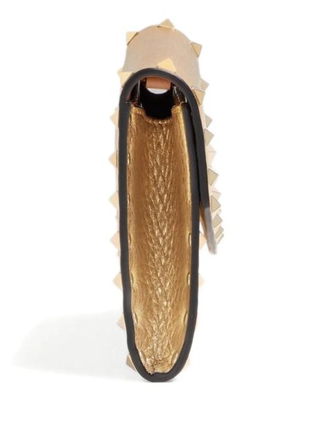 Valentino Garavani Rockstud studded leather wallet - Gold