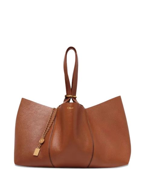 Chloé chain-detail leather shoulder bag - Brown