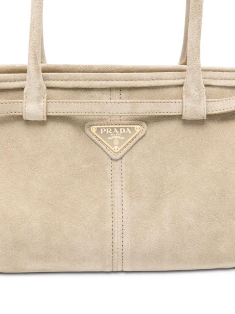 Prada medium Bonnie suede tote bag - Neutrals