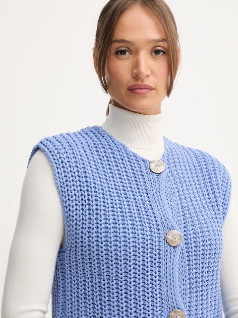 Pedro del Hierro kamizelka damski kolor niebieski ciepły 5502015