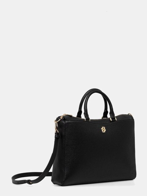 BOSS torebka skórzana kolor czarny 50552192