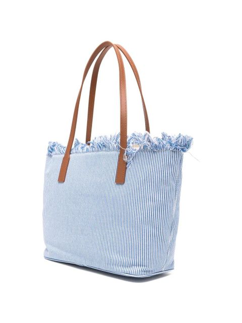 MC2 Saint Barth fringed-detail striped-pattern tote bag - Blue - zdjęcie produktu nr 1