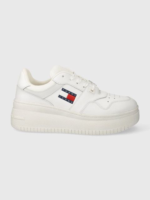 Tommy Jeans sneakersy TJW RETRO BASKET FLATFORM ESS kolor biały EN0EN02506 - zdjęcie produktu nr 1