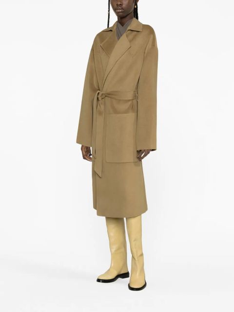 Nanushka belted wool-blend coat - Neutrals