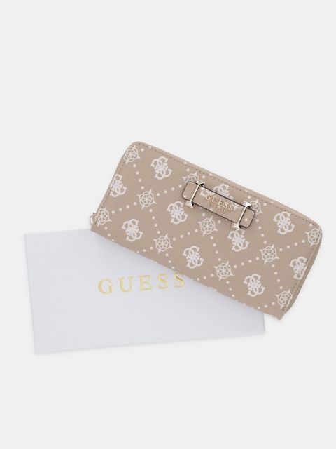 Guess portfel SILIA damski kolor beżowy SWGP98 90146