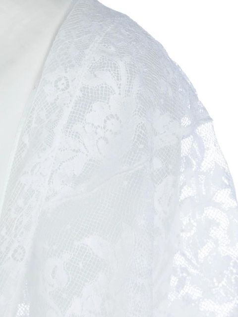 Prada lace-panels midi dress - White