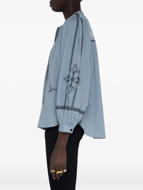 Zadig&Voltaire Tigy embroidered cotton tunic - Blue