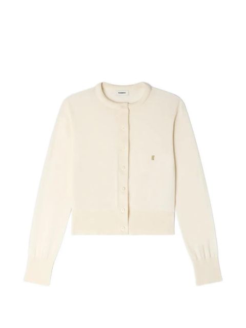 SANDRO padded-round-neck cardigan - Neutrals - zdjęcie produktu nr 1