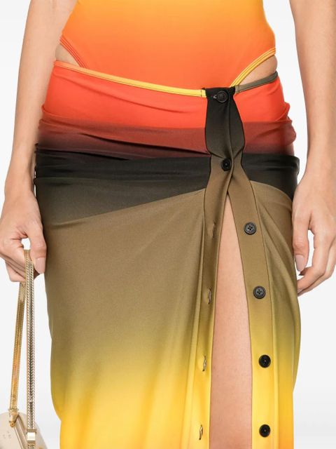The Attico gradient-effect skirt - Green