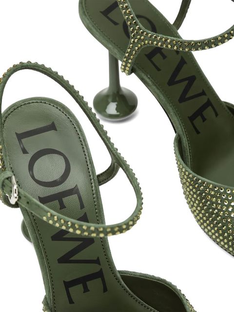 LOEWE 90mm Toy crystal-embellished pumps - Green