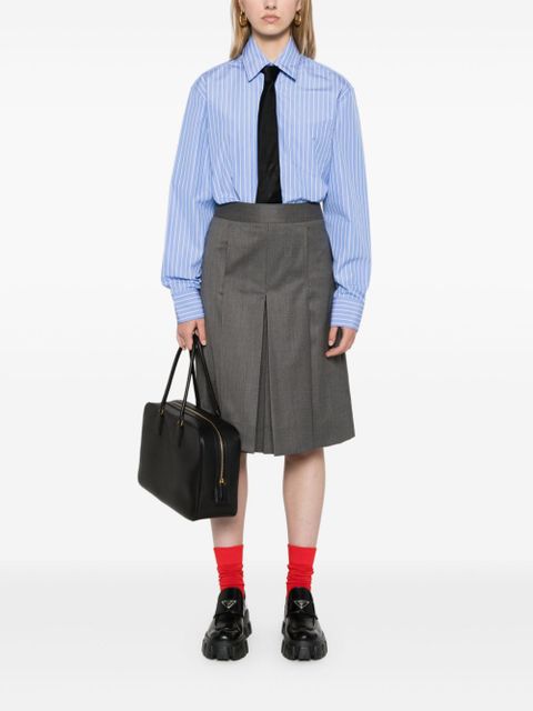 Prada striped poplin shirt - F0013 LIGHT BLUE - zdjęcie produktu nr 2