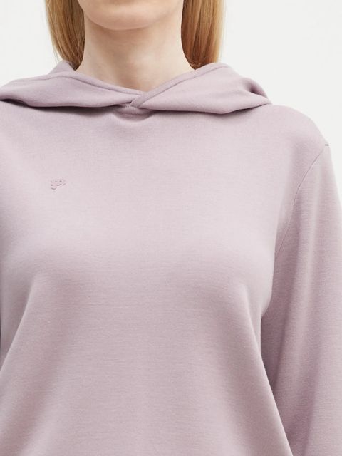 Pangaia bluza wełniana kolor fioletowy z kapturem gładka 10001273
