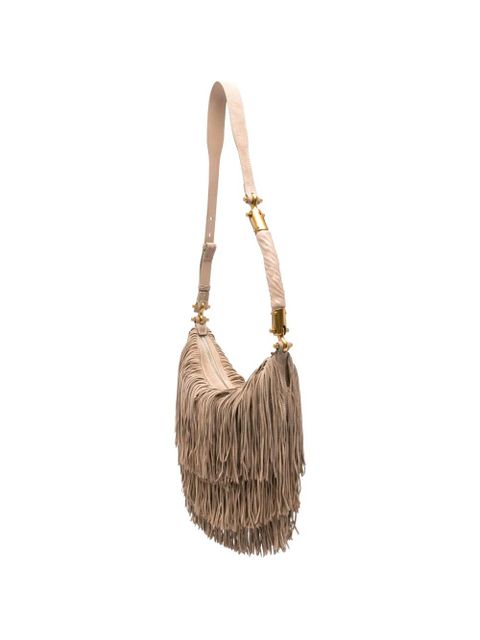 Balmain fringed suede tote bag - Neutrals