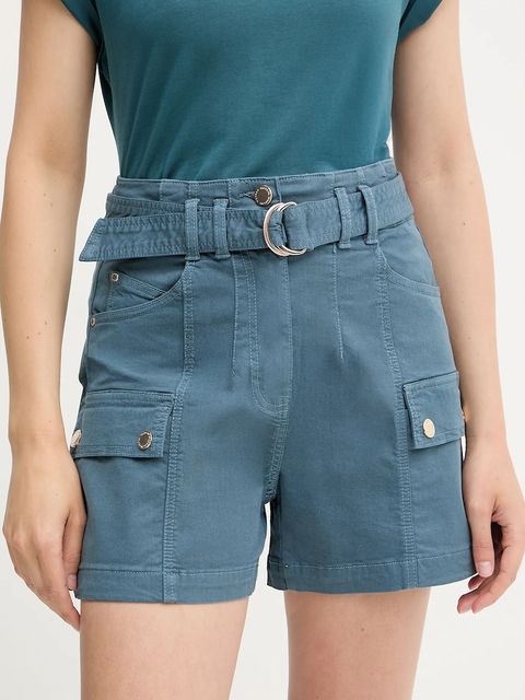 Morgan szorty damskie kolor turkusowy gładkie high waist SHITITO - zdjęcie produktu nr 1