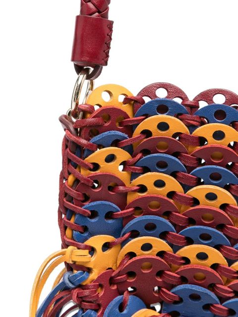 Rabanne fringed leather shoulder bag - Red