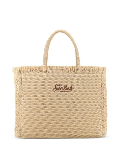 MC2 Saint Barth crystal-embellished frayed tote bag - Neutrals