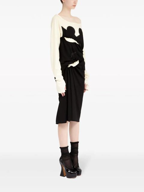 Maison Margiela Spliced-jersey midi dress - Black