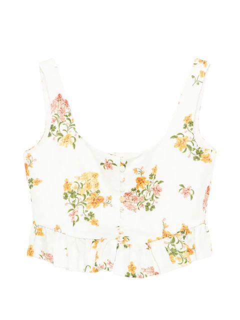 Agua By Agua Bendita Eslabon Cordillera floral-print corset top - White - zdjęcie produktu nr 1