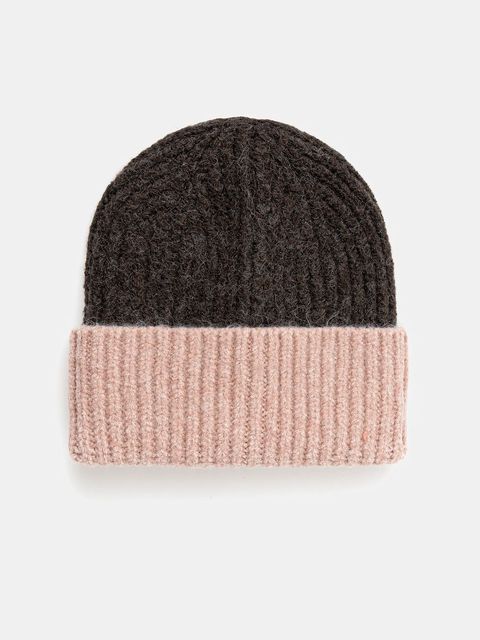 United Colors of Benetton czapka z domieszką wełny kolor brązowy 6NWBDA01L - zdjęcie produktu nr 1