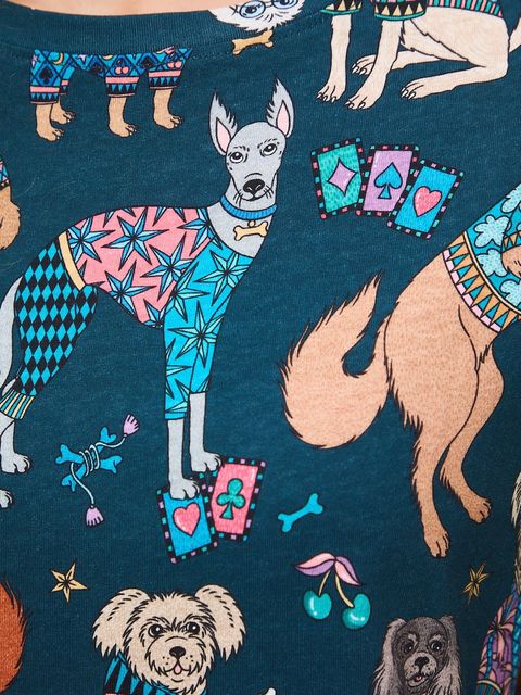 Medicine piżama bawełniana kolor turkusowy bawełniana