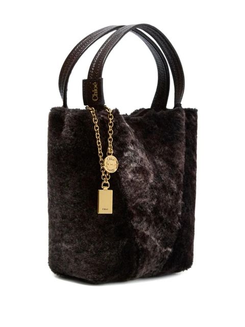 Chloé small Spin charm-detail tote bag - Brown