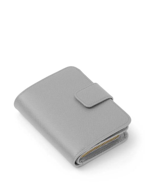 Prada logo-plaque Saffiano wallet - Grey