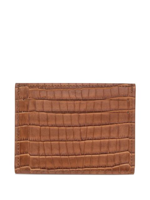 Longchamp crocodile-effect leather cardholder - Brown - zdjęcie produktu nr 2