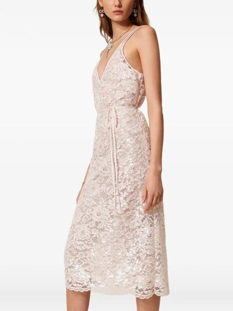TWINSET sequin-embellished midi dress - Pink