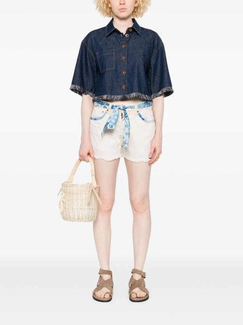 MC2 Saint Barth bandana-print denim shorts - Neutrals