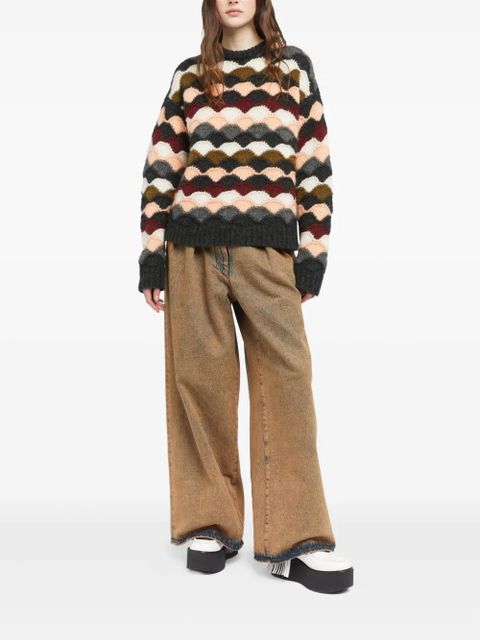 Alanui Shattered Stripes sweater - Grey