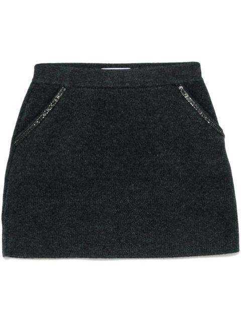 Self-Portrait knitted mini skirt - Grey - zdjęcie produktu nr 1