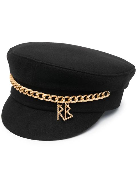 Ruslan Baginskiy chain-detail baker boy hat - Black - zdjęcie produktu nr 1