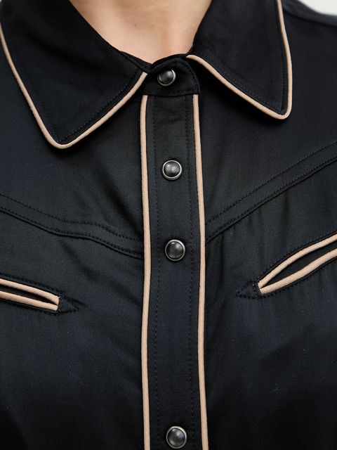 Levi's koszula damska kolor czarny regular z kołnierzykiem klasycznym 003P5