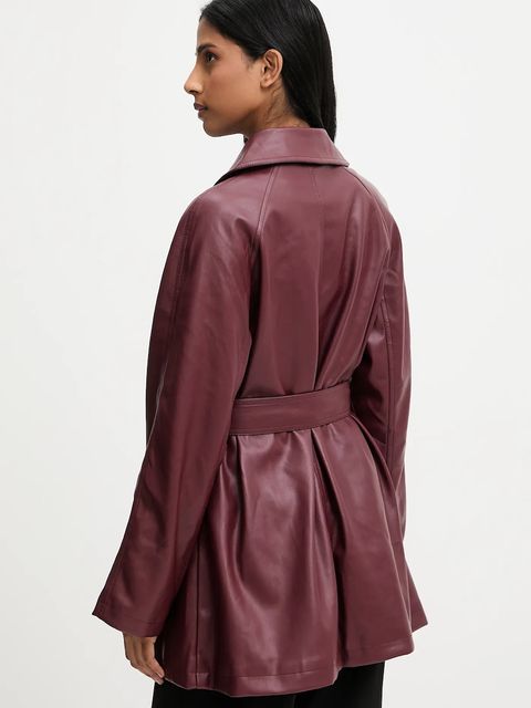 Answear.LAB kurtka kolor bordowy przejściowa