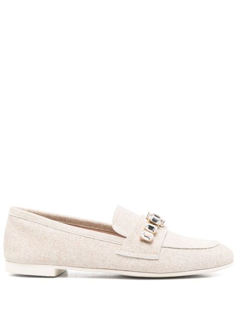 Casadei crystal-embellished loafers - Neutrals - zdjęcie produktu nr 1
