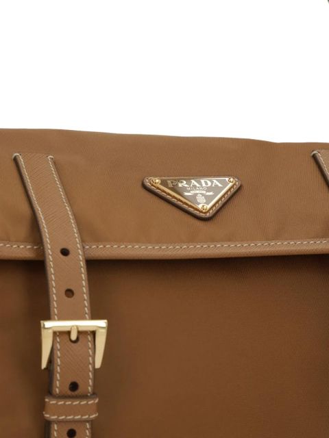 Prada medium triangle-logo cross body bag - Brown