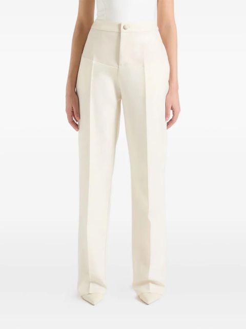 Manière De Voir Blanche faux leather-panel tailored trousers - White - zdjęcie produktu nr 1